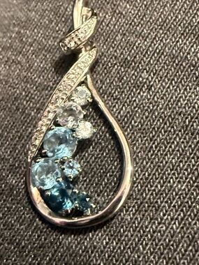 Retired Brighton 925 Swiss,Sky,London, Blue Topaz W Diamond acct. Charm